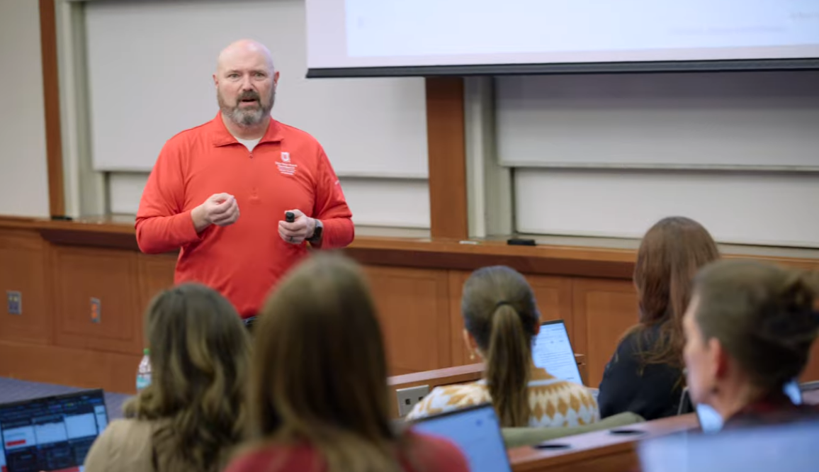 Jim Perry teaching a class of professionals