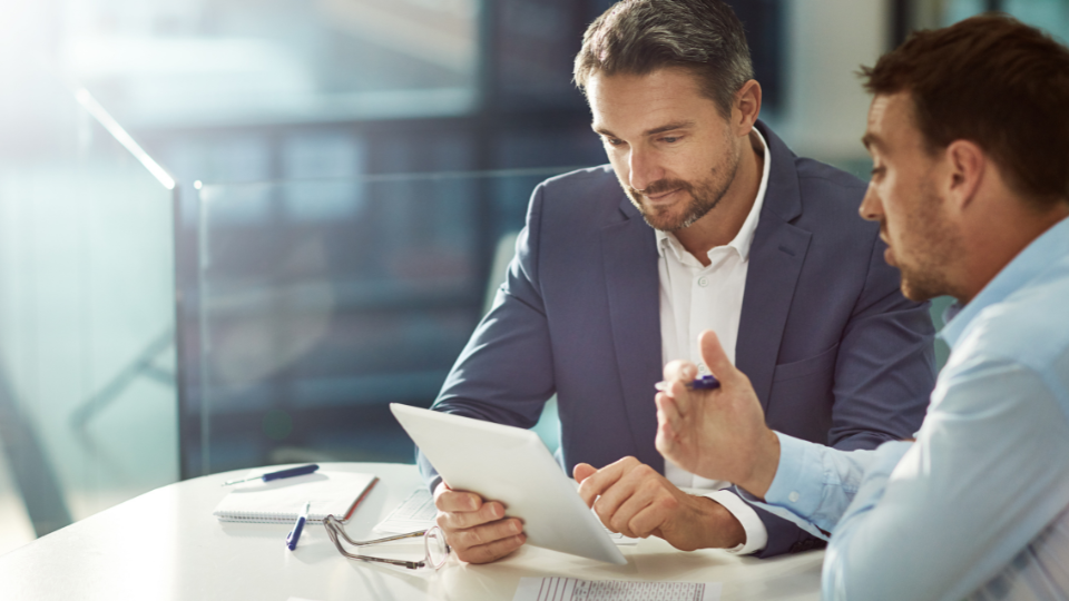 A salesman meeting with a businessman