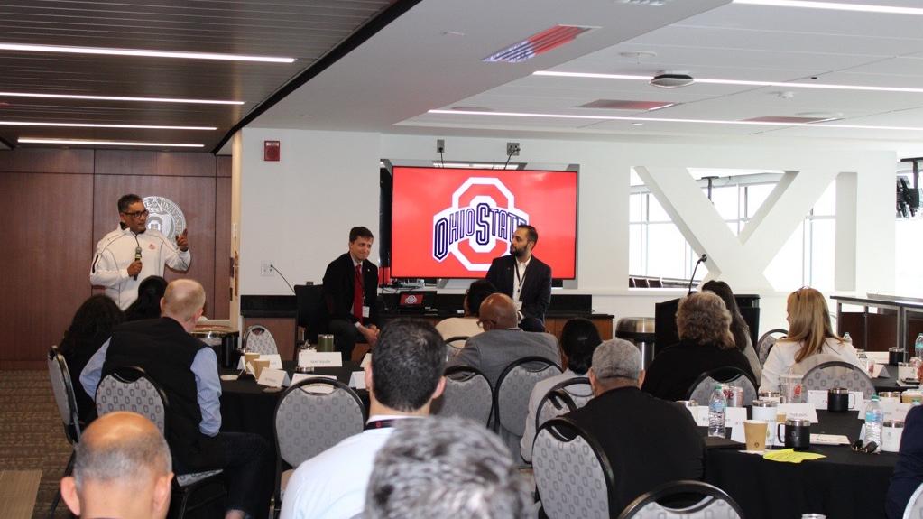 Srini Koushik introducing Roger Bailey and Vince Castillo at the AI Horizons event