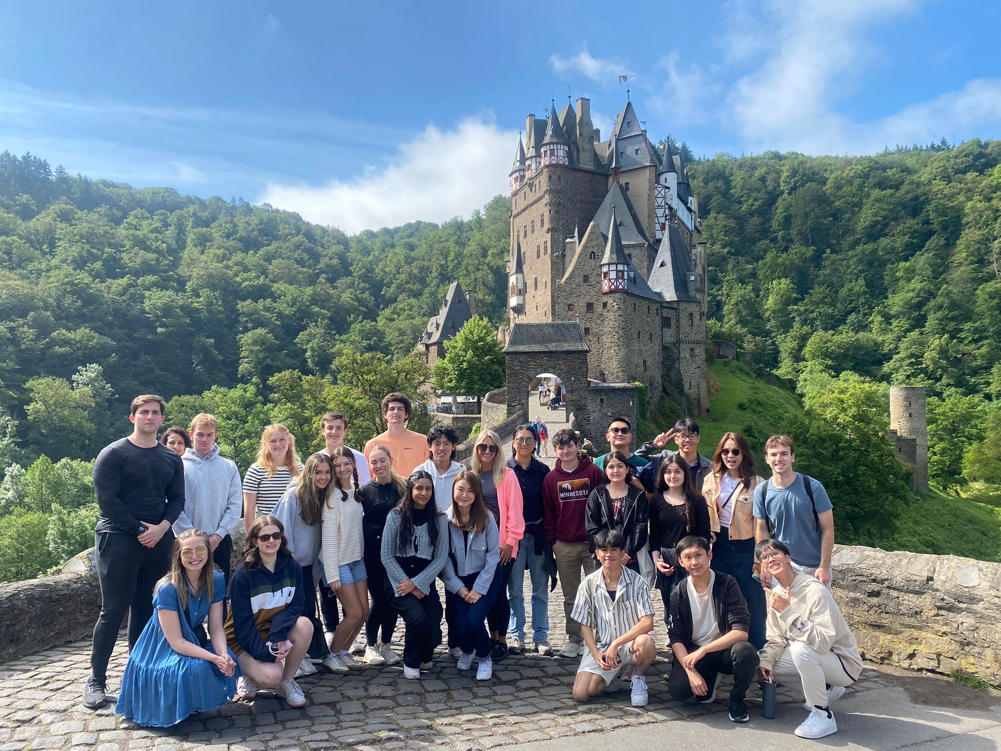 Students abroad in Germany visiting a castle.
