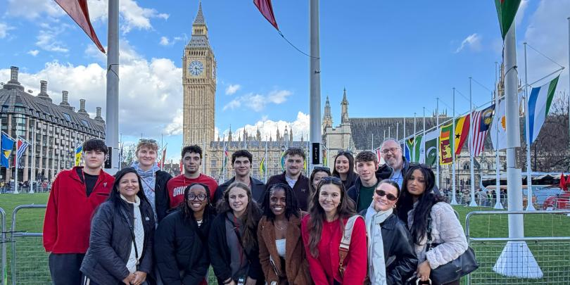 Group of Ohio State students in London