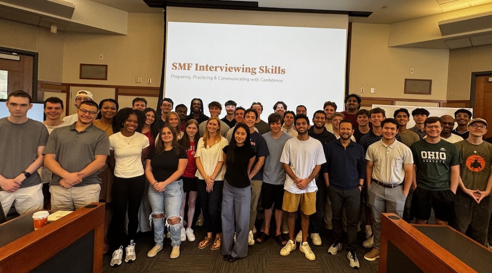 SMF cohort taking a class on interview skills.