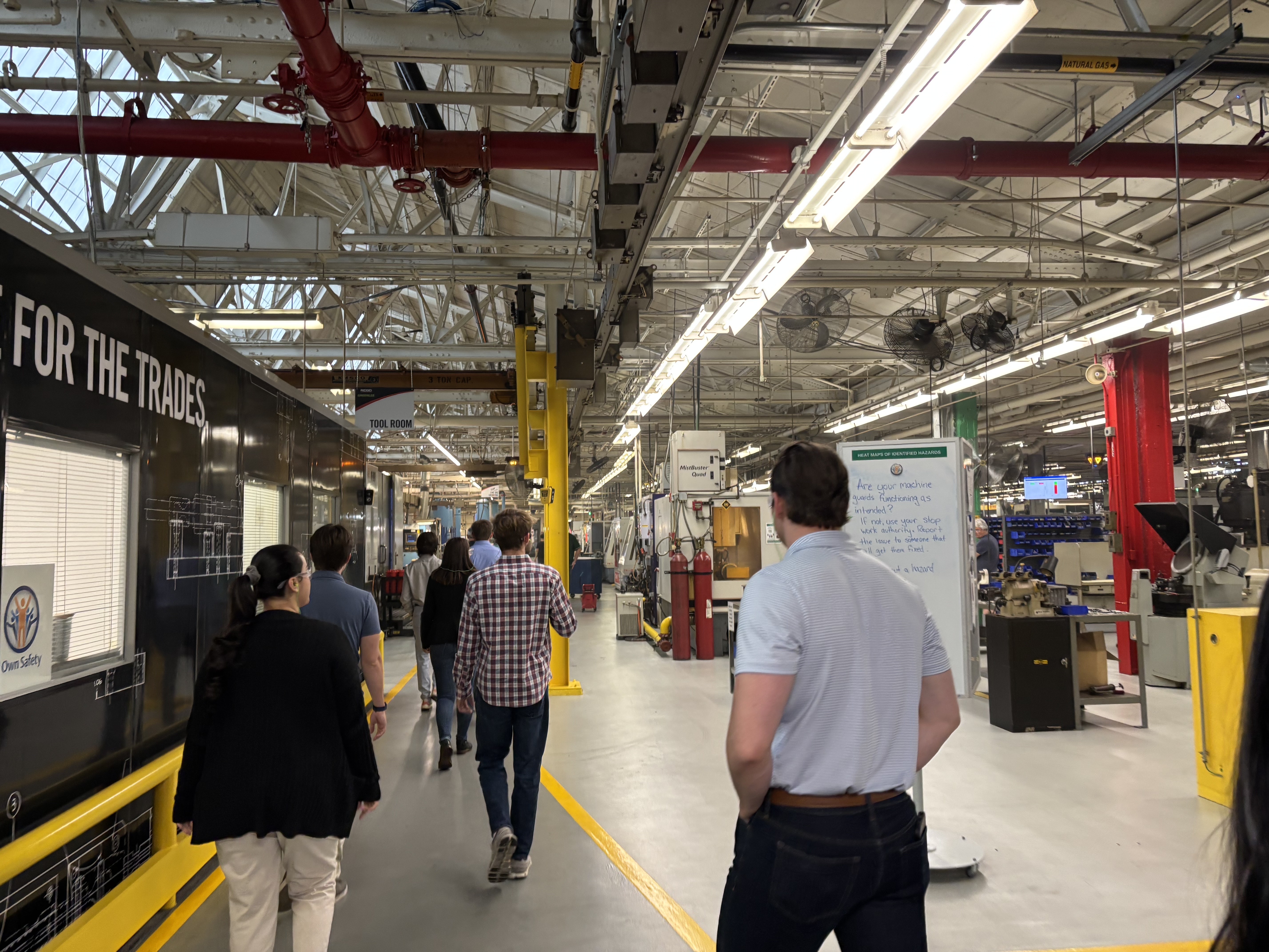 Students exploring Ridgid production plant