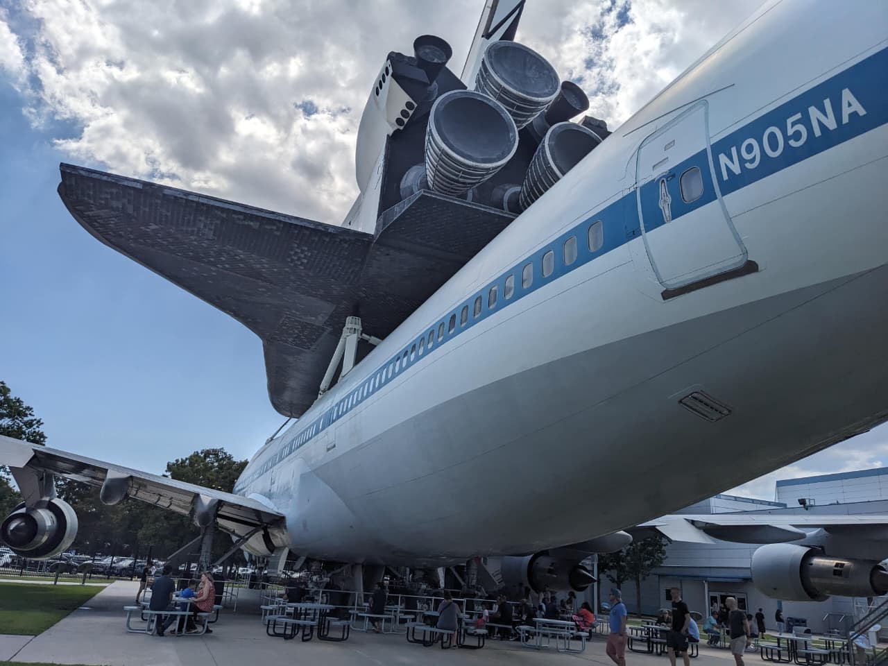 Independence Spaceshuttle (replica) atop the custom built Shuttle Carrier Aircraft
