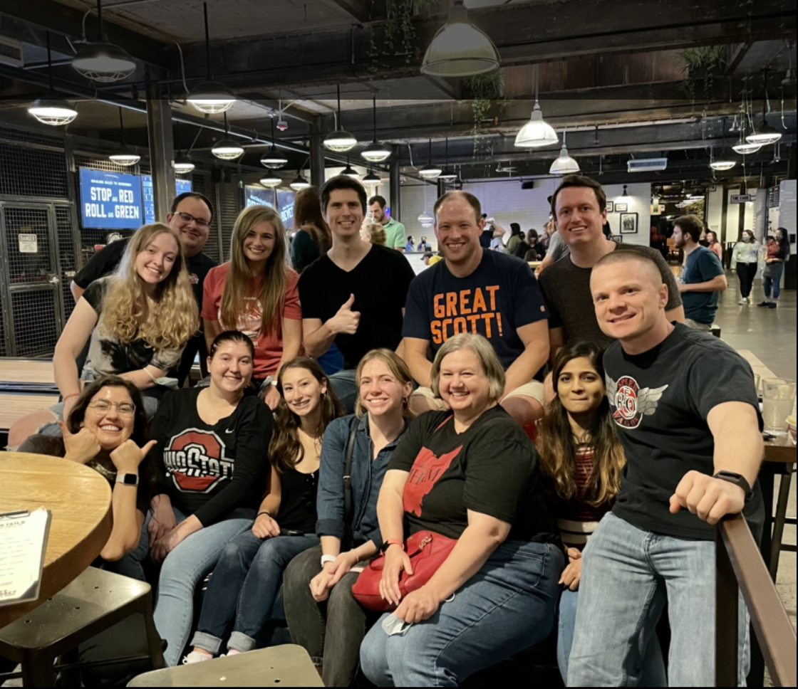 A group of MHRM students met up to go bowling! 
