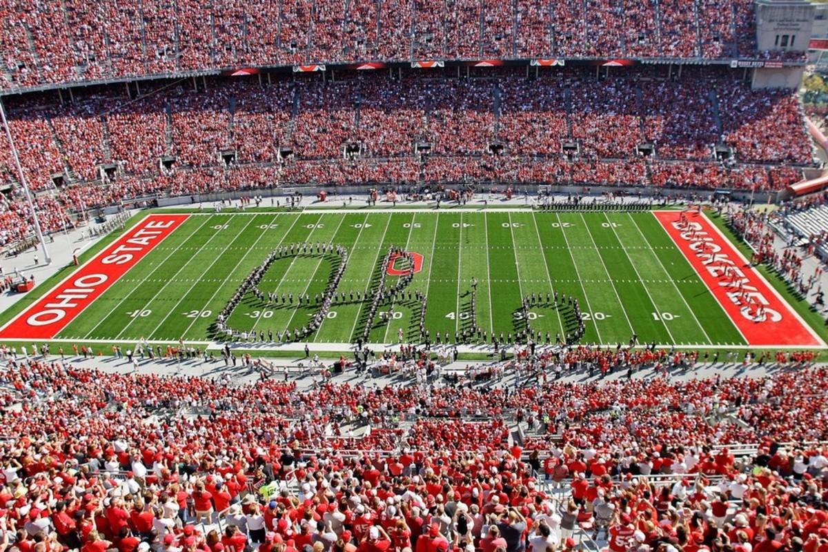 Script Ohio by TBDBITL on the field of the Shoe