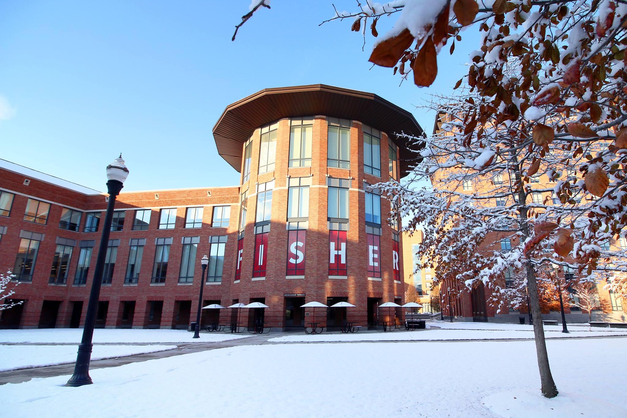 Mason Hall with Snow
