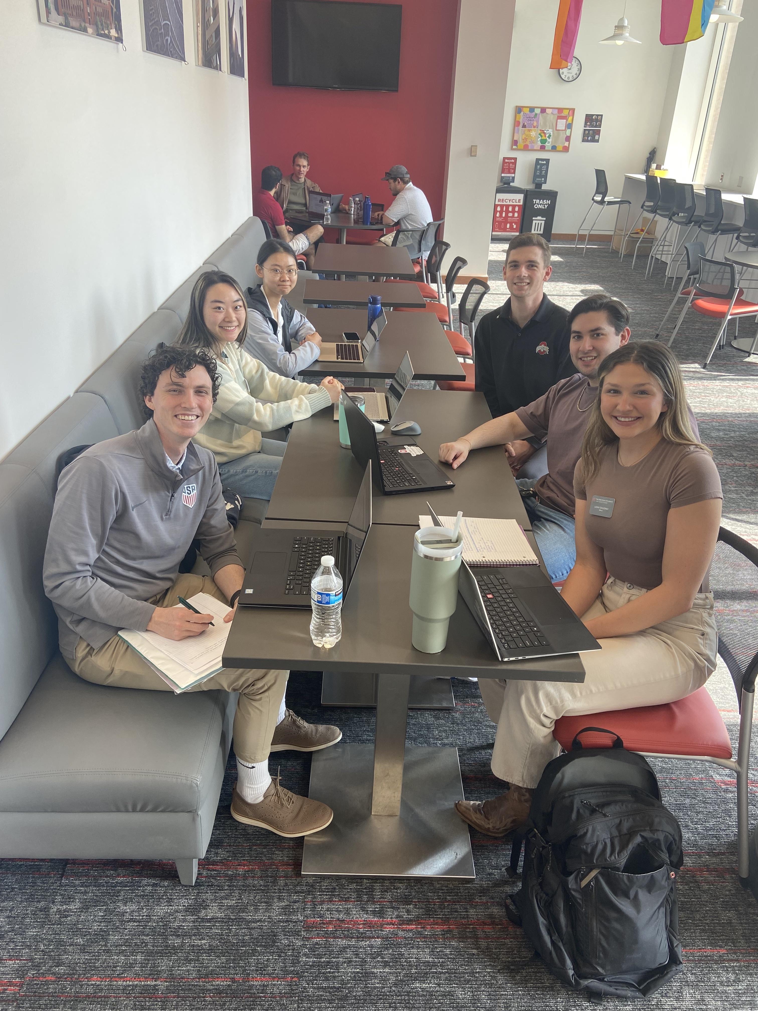 Myself with other MAcc students hanging out in the Grad Lounge