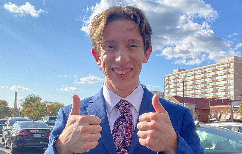 Blog Author Zach Abraham giving thumbs up