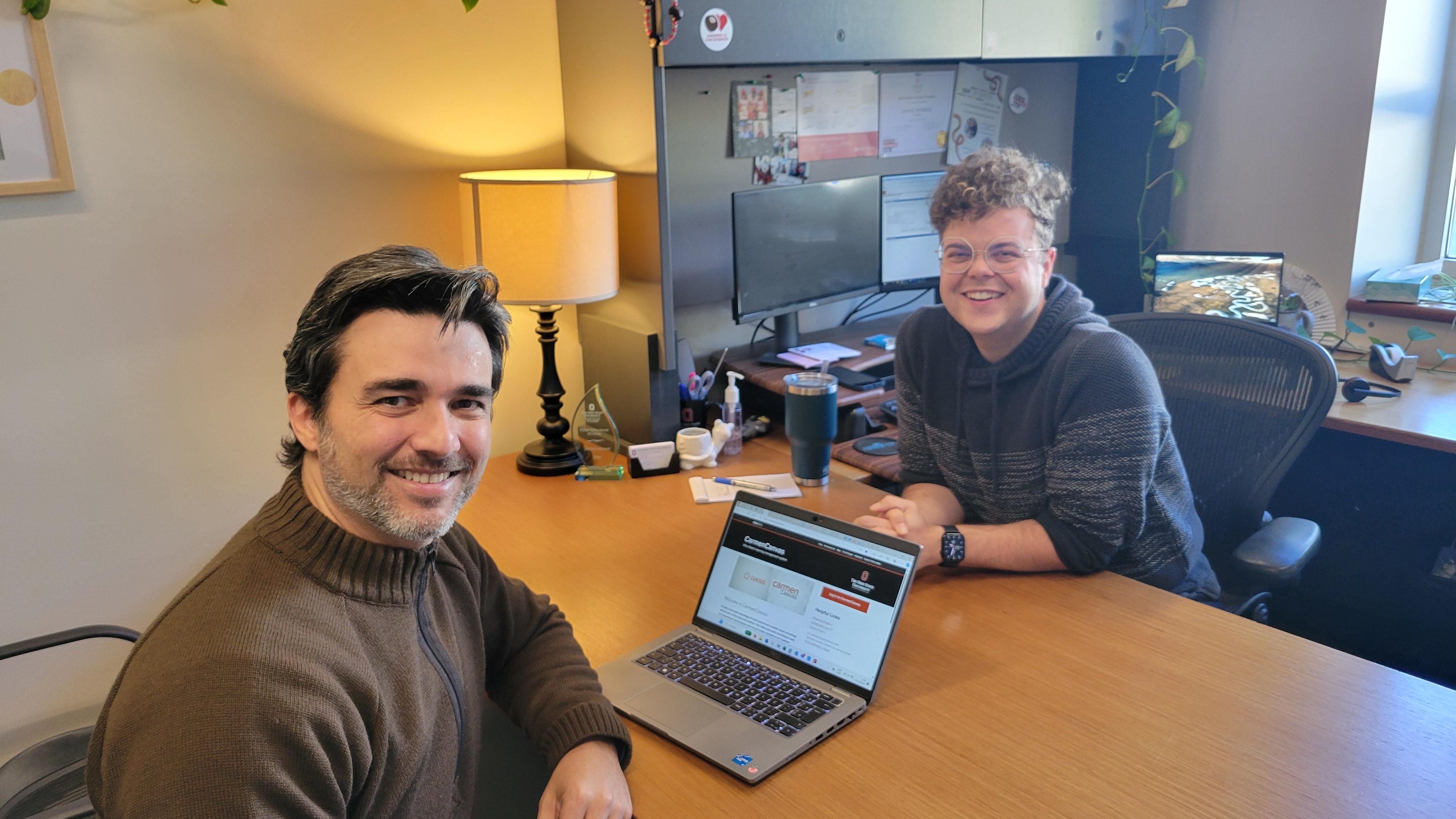 Sergio and Jerrod in Graduate Programs Office