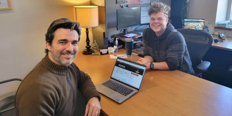 Sergio and Jerrod in Graduate Programs Office