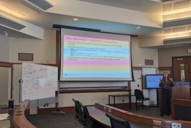 Professor Elena Plaksenkova teaching Strategy to full time MBA students 