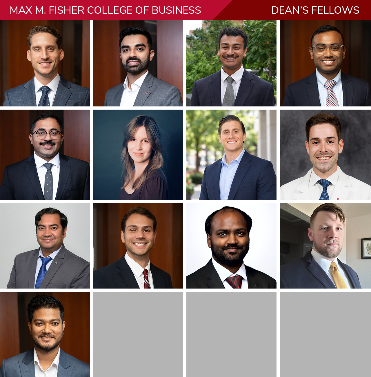 Max M. Fisher College of Business | Dean's Fellows headshots (class of 2027)