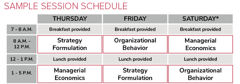 sample schedule grid