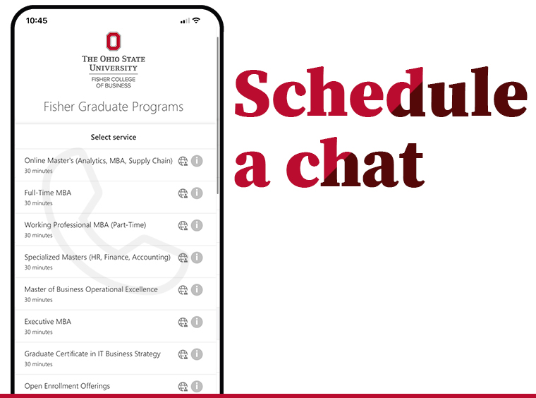 Mobile phone with call scheduling interface displayed. Text reads: "Schedule a chat"