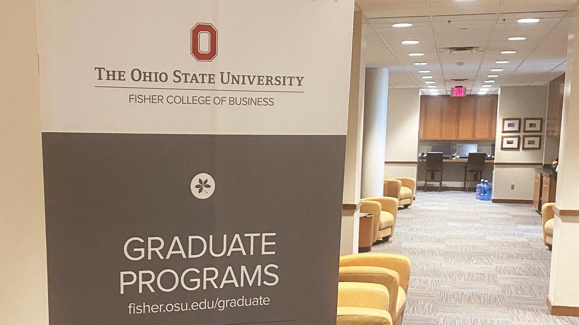 A sign leading students onward