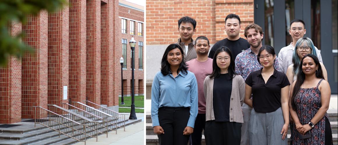 Fisher PhD students on the steps of Mason Hall