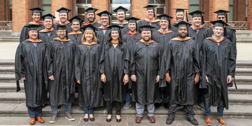 group of students in cap and gown