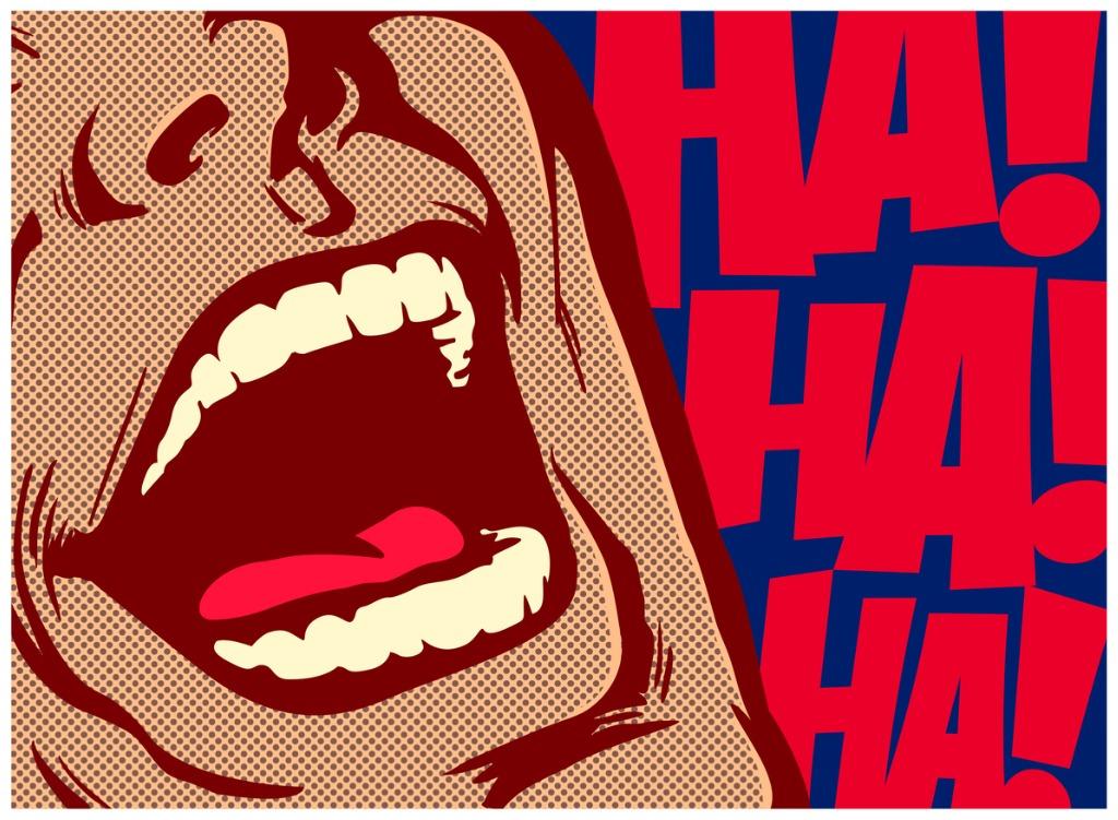 pop art of man laughing