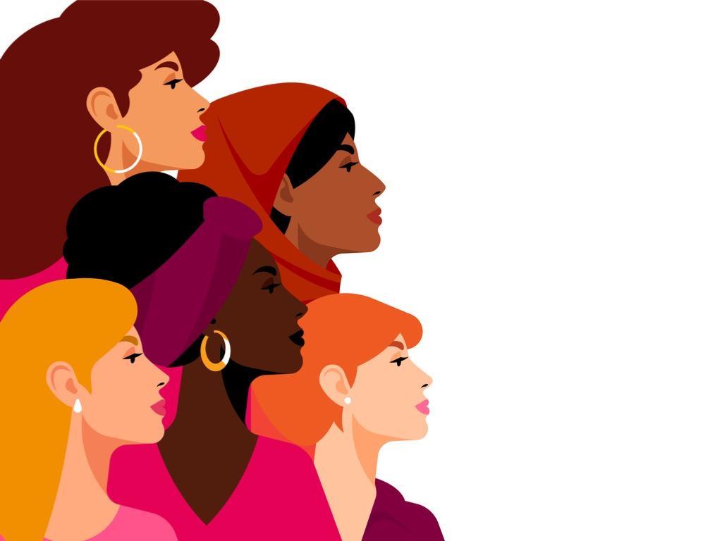 Illustration of women together that are of different backgrounds