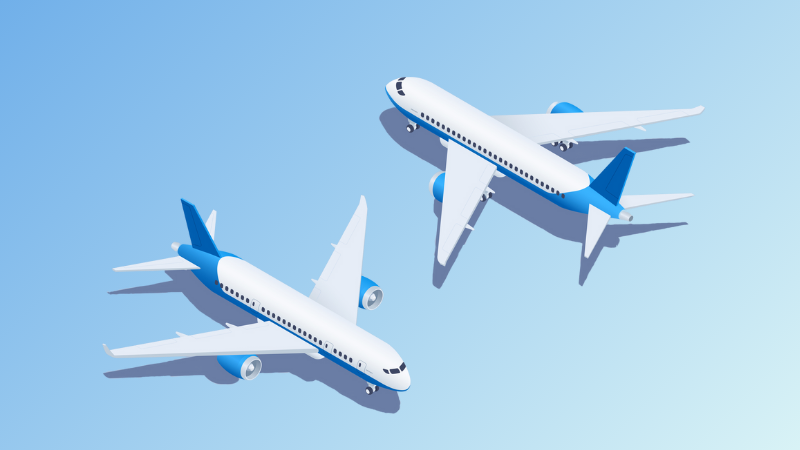 illustration of 2 Boeing 737 aircrafts 