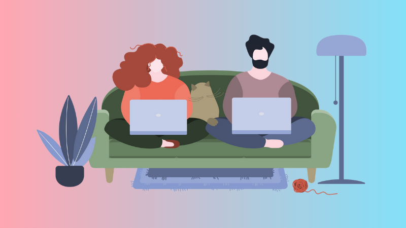 couple working from home