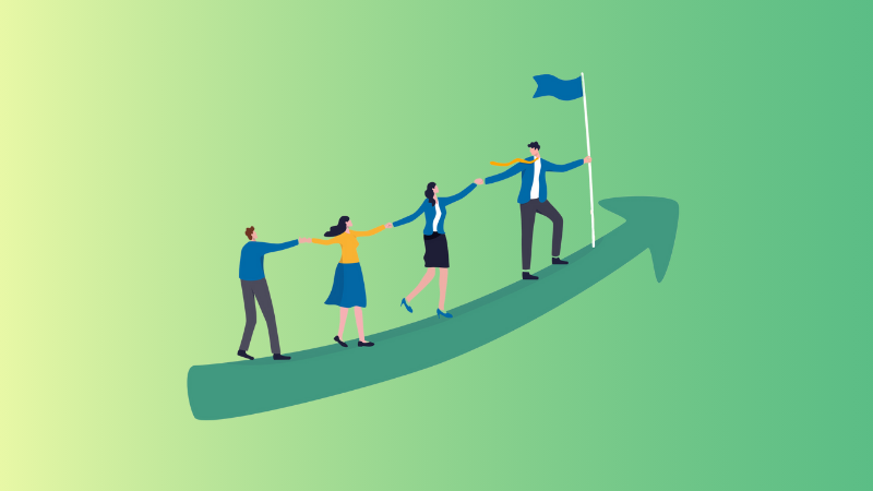 Teamwork cooperate together to achieve target