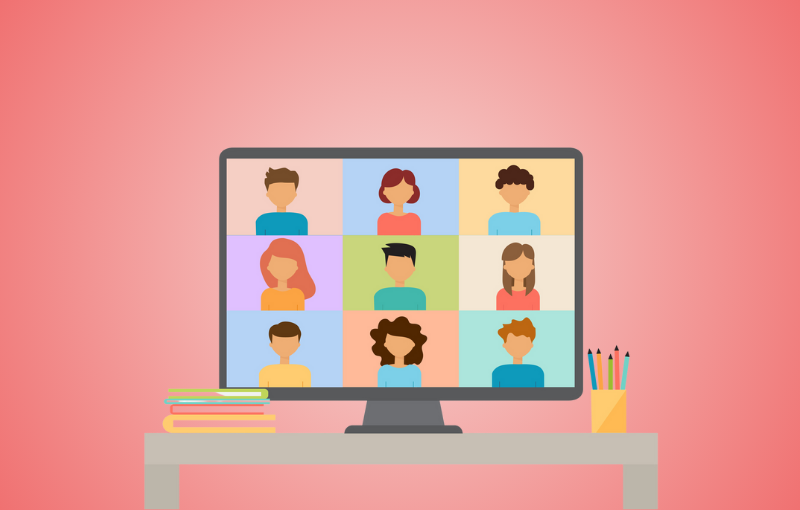 virtual meeting 9 employees