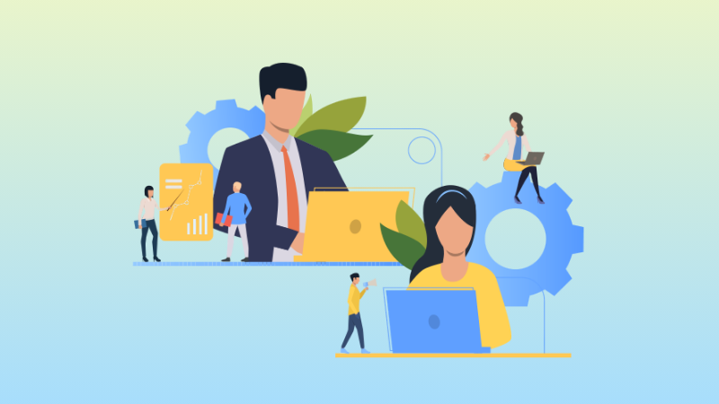 several employees displaying change management