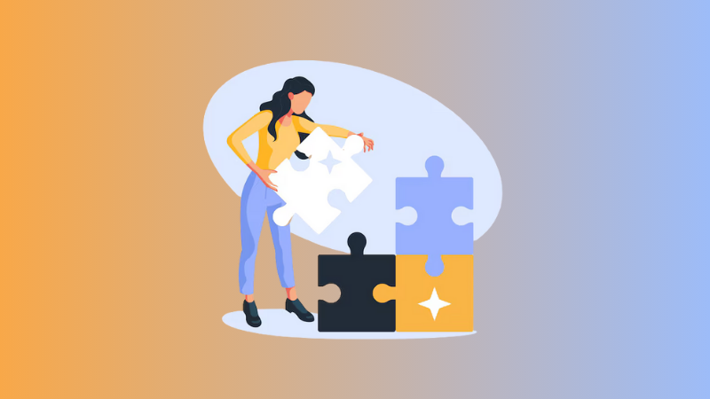 woman doing a puzzle