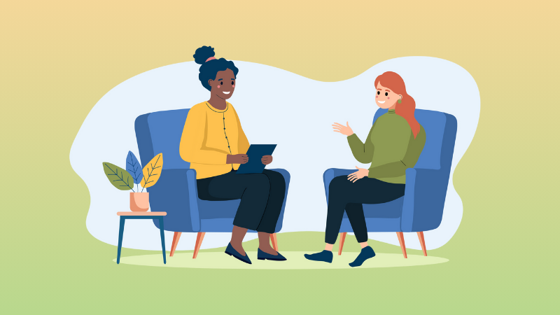 two people having a conversation