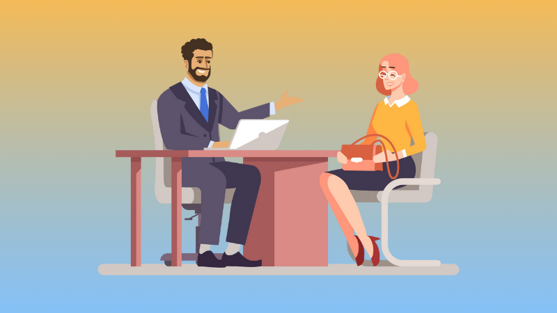 boss and employee having a one-on-one meeting