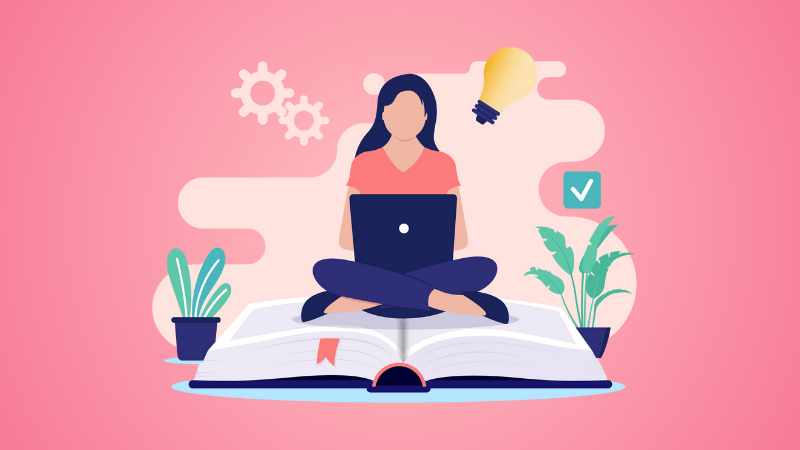 girl working on laptop