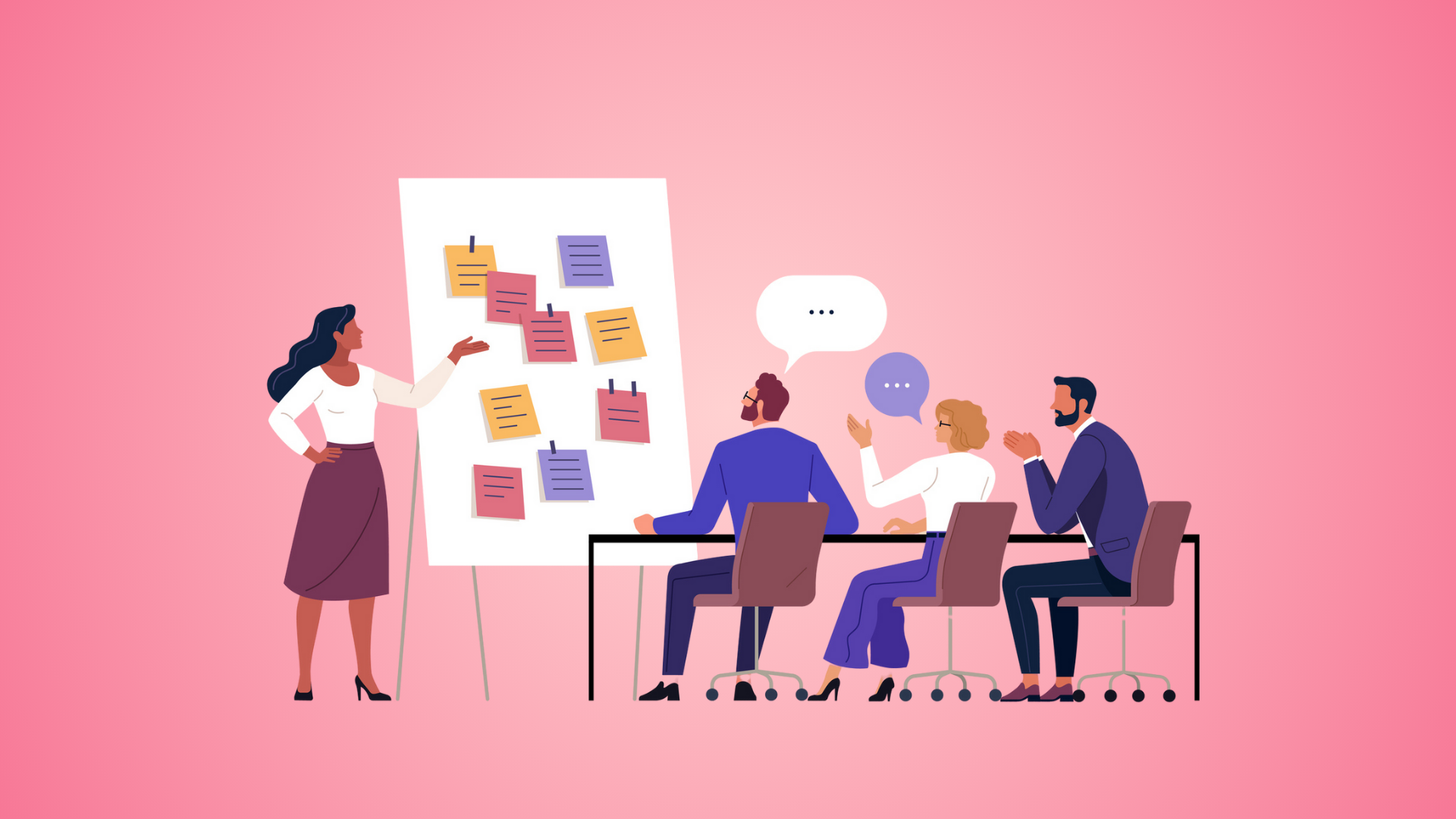 3 employees going through training