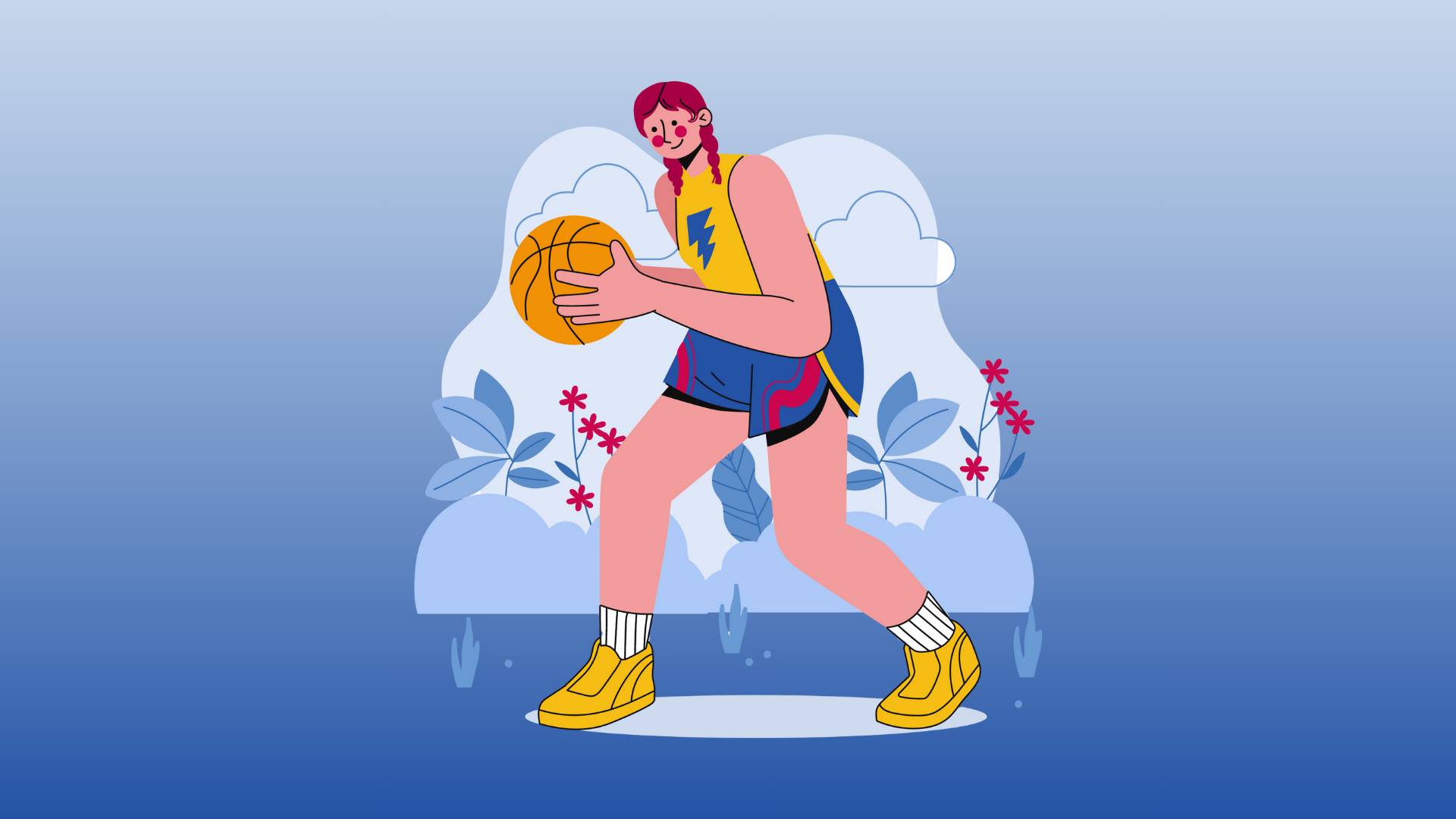 woman playing basketball