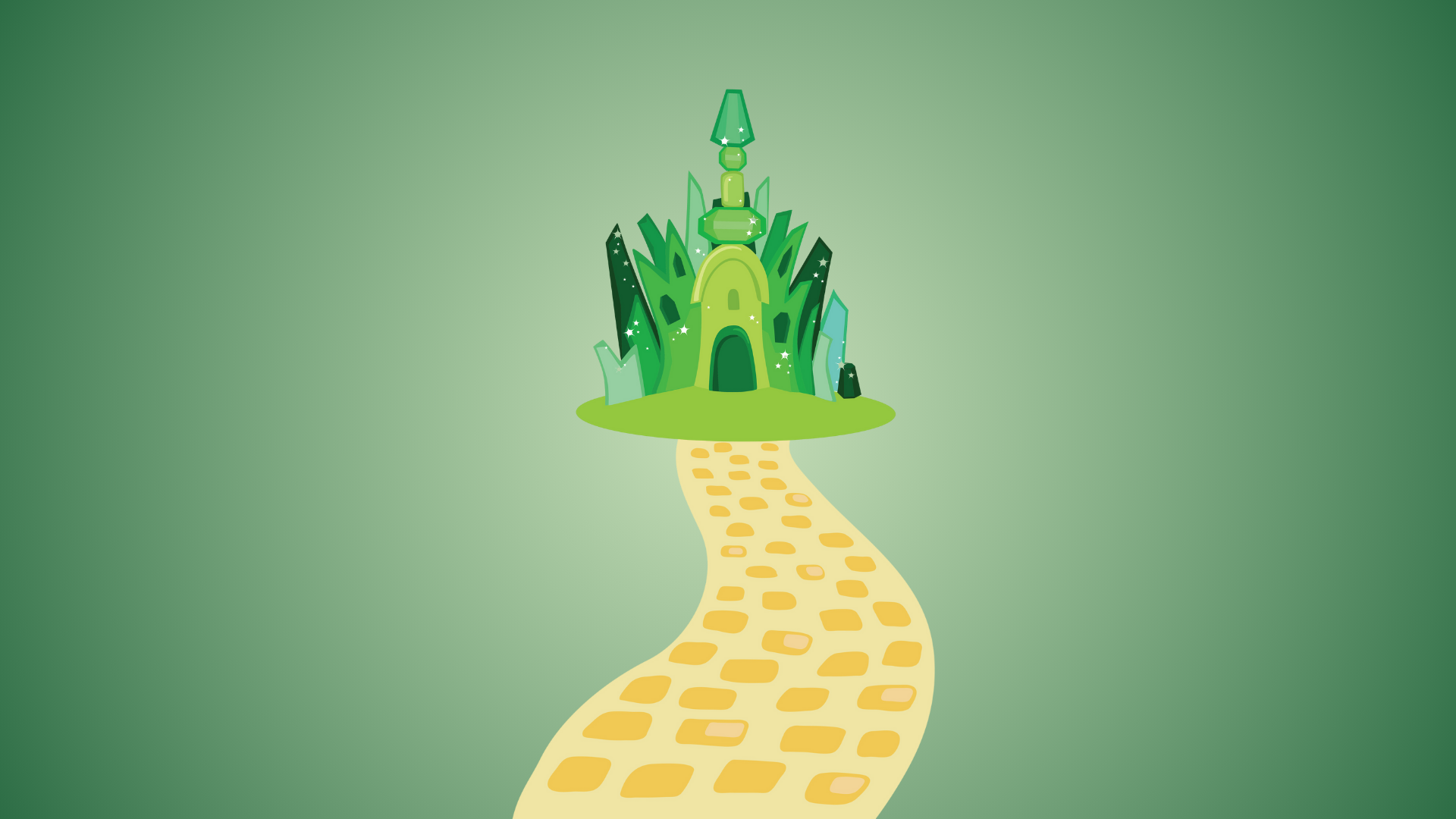 yellow brick road leading to emerald castle