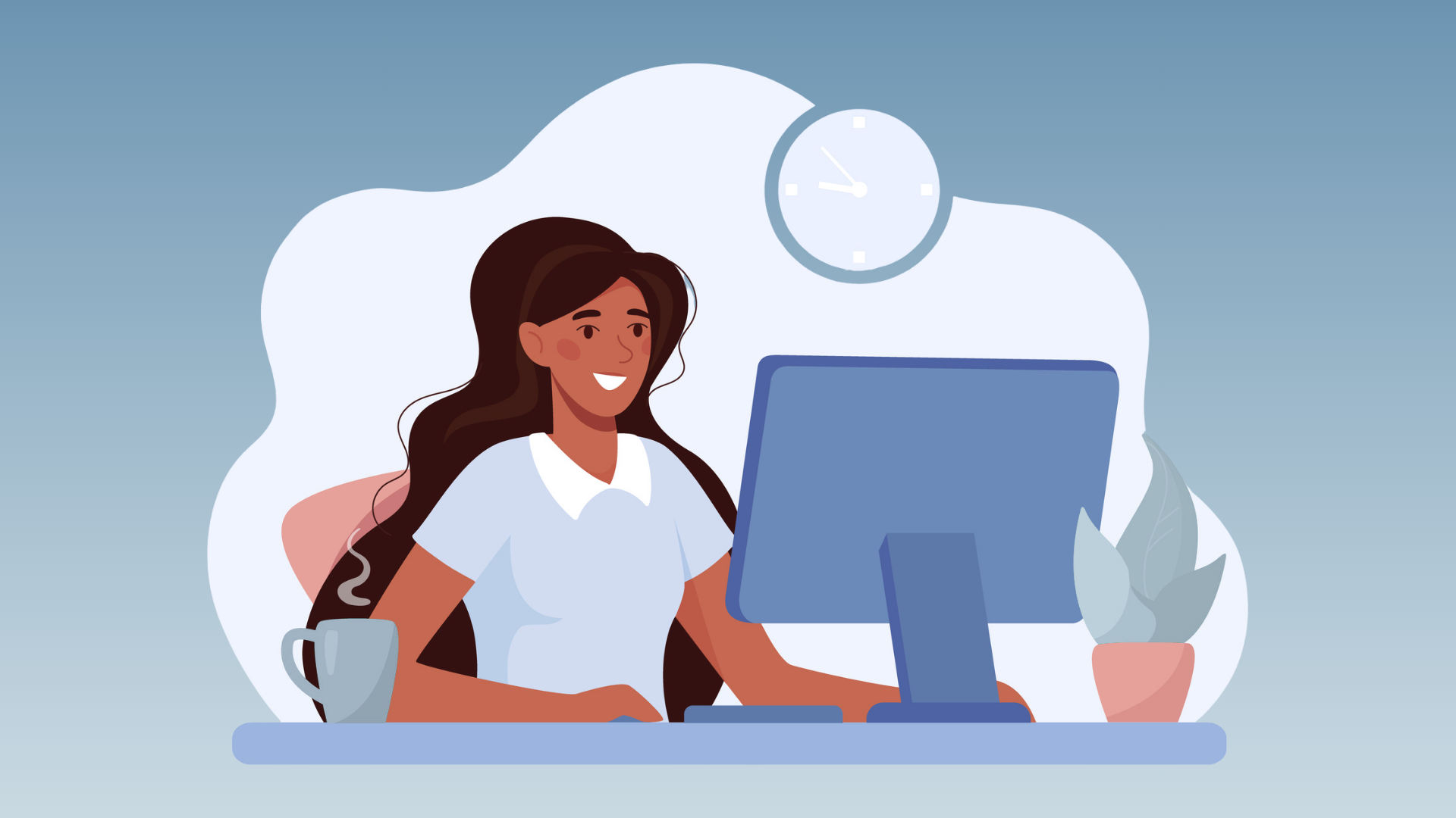 woman working on the computer