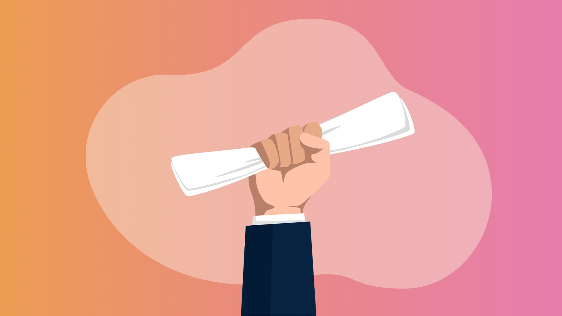 hand holding a degree