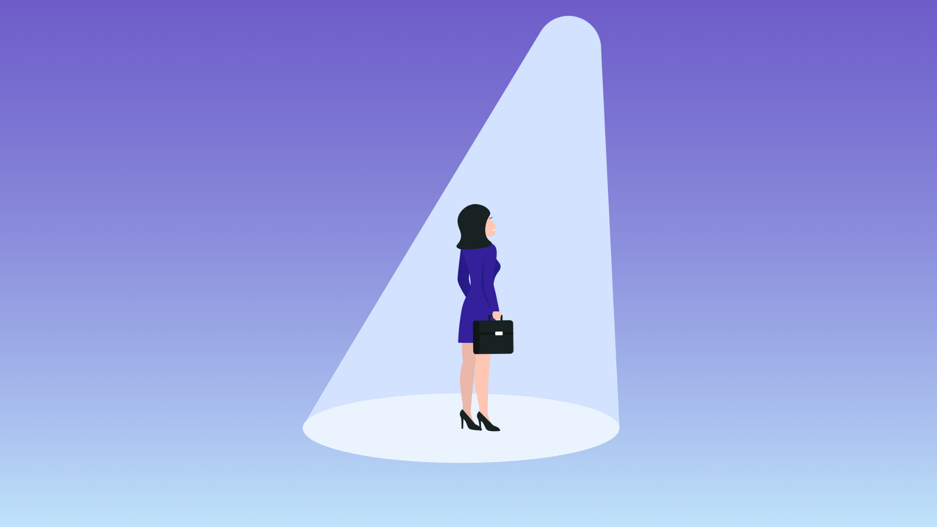woman standing in a spotlight