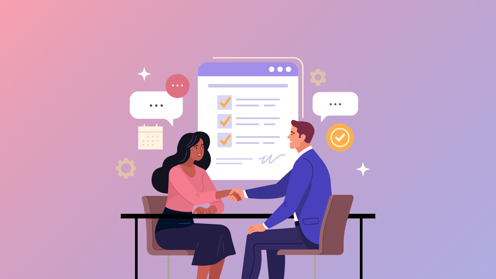 boss and recruit having an interview