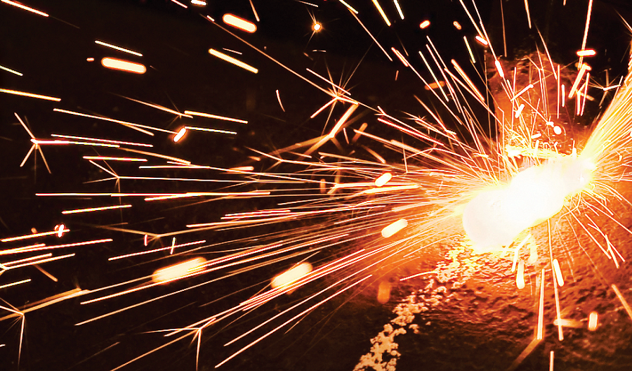 Someone welding metal