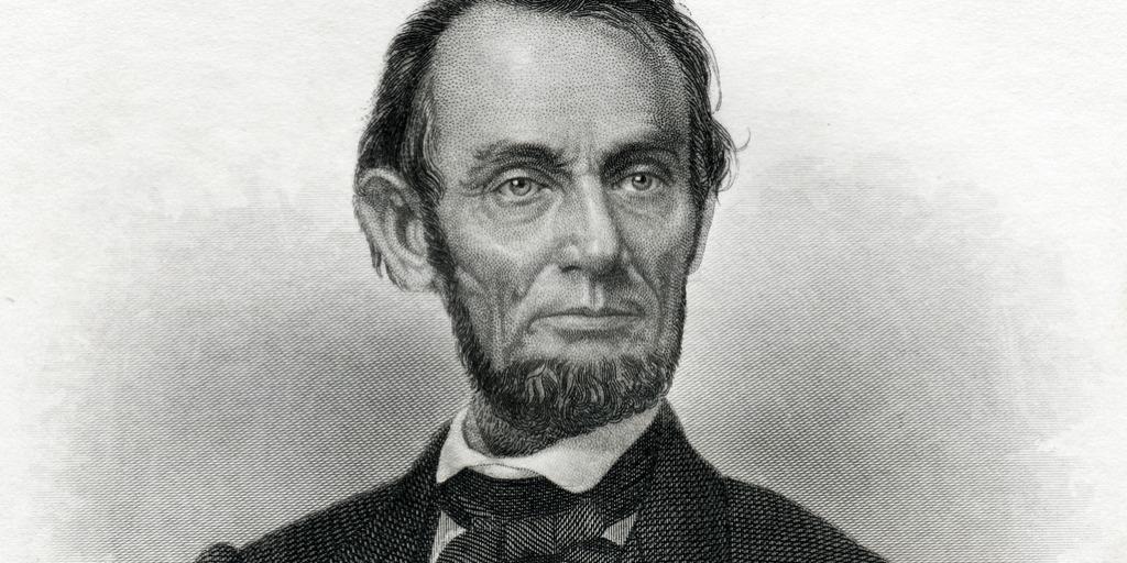 Black and white portrait of Abraham Lincoln