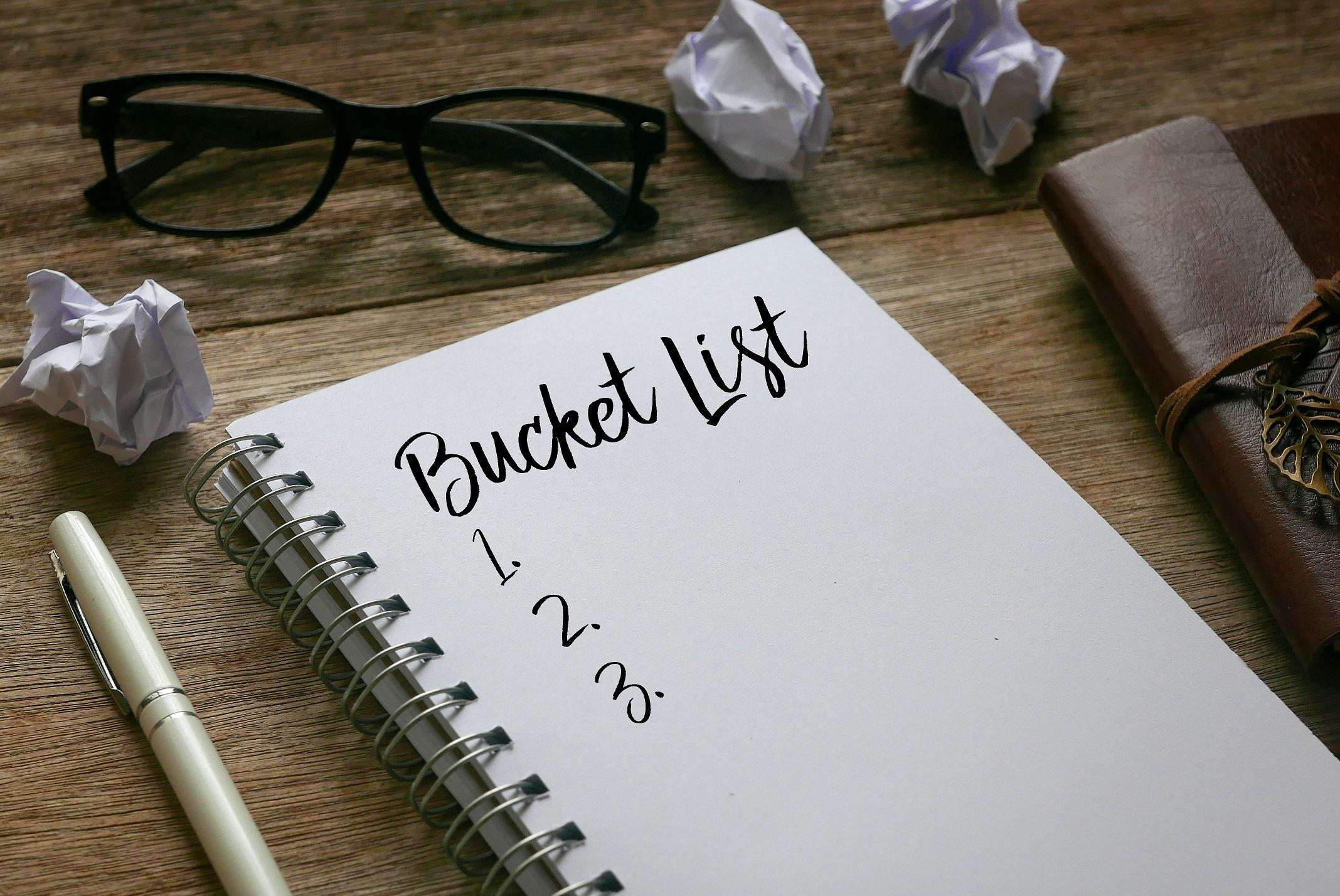 One opened bucket list