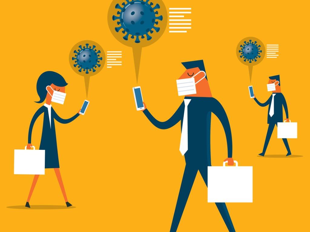 People navigating a pandemic world