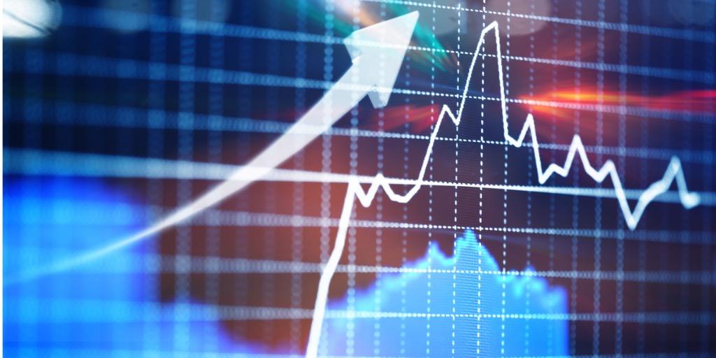 Stock market charts showing the ups and downs of an individual stock