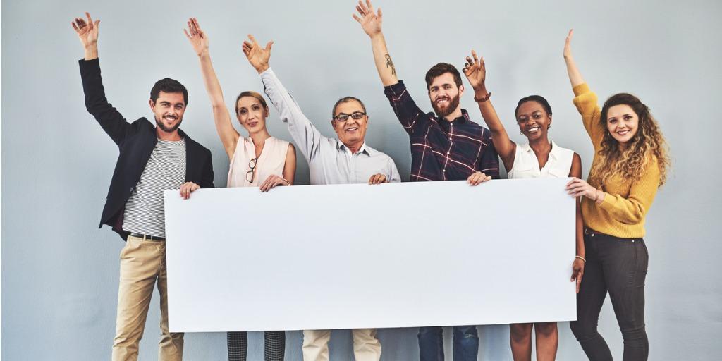 Some employees are volunteering raising hands 