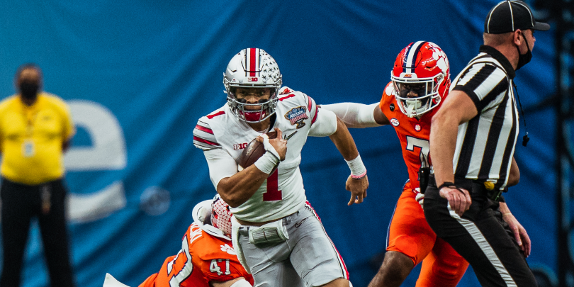 Justin Fields at the Sugar Bowl in January 2021