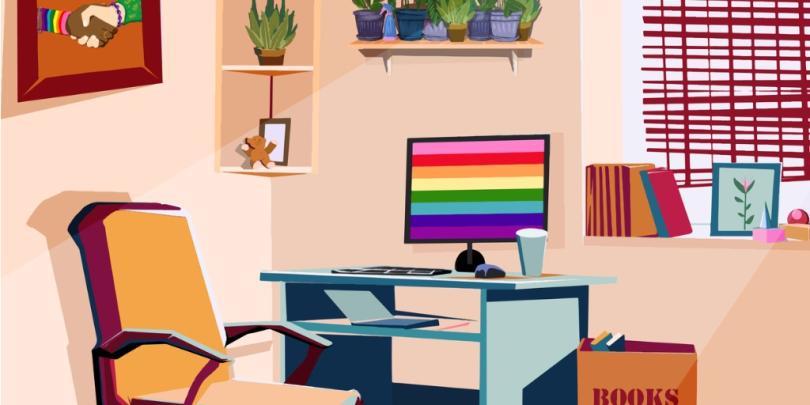 LGBTQ employee office in the workplace