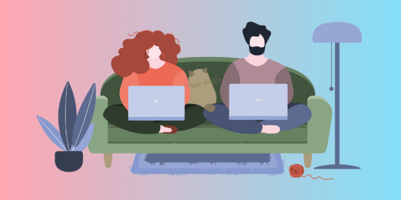 couple working from home