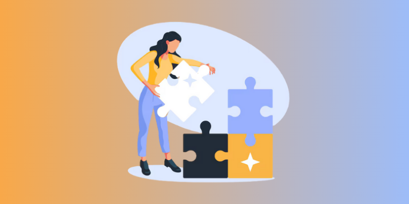 woman doing a puzzle